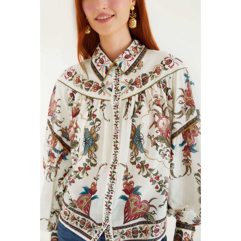 FARM Rio Majestic Hearts Cream Blouse image number 2